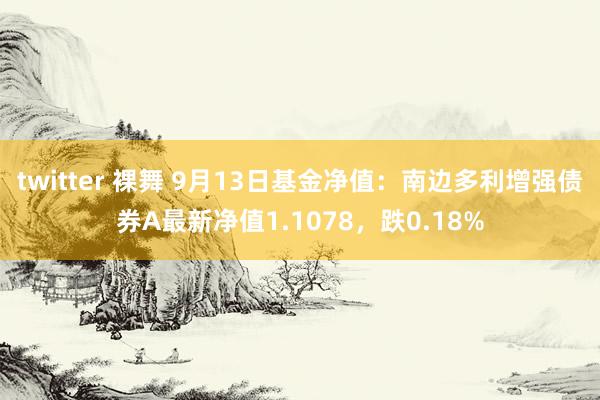 twitter 裸舞 9月13日基金净值：南边多利增强债券A最新净值1.1078，跌0.18%