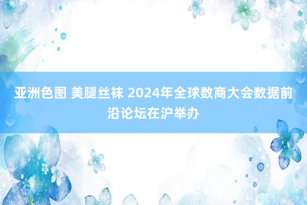 亚洲色图 美腿丝袜 2024年全球数商大会数据前沿论坛在沪举办