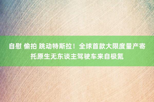 自慰 偷拍 跳动特斯拉！全球首款大限度量产寄托原生无东谈主驾驶车来自极氪