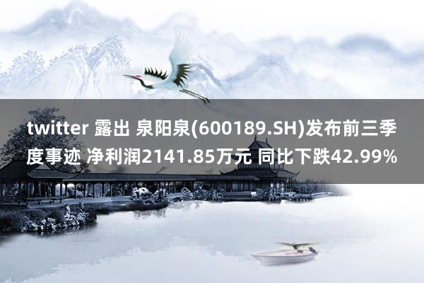 twitter 露出 泉阳泉(600189.SH)发布前三季度事迹 净利润2141.85万元 同比下跌42.99%