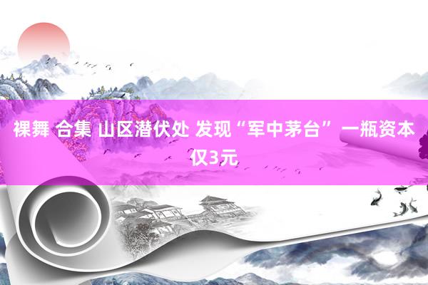 裸舞 合集 山区潜伏处 发现“军中茅台” 一瓶资本仅3元